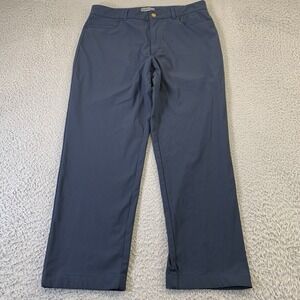 VRST Chino Pants Mens 34x30 [Fits 32x27] Performance Golf Navy Blue HEMMED‎